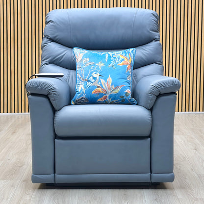 G Plan ‘Malvern’ L857 Cambridge Sky Blue Leather Small Rise and Recliner Chair