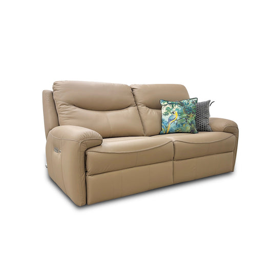 G Plan 'Amesbury' L845 Cambridge Putty Leather 3 Seater Power Recliner Sofa with Power Headrest, Power Lumbar and Heated Seats