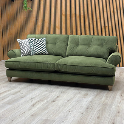 The Lounge Co. ‘Bronwyn’ Woo160 Woodland Moss Green Fabric 4 Seater Classic Back Sofa