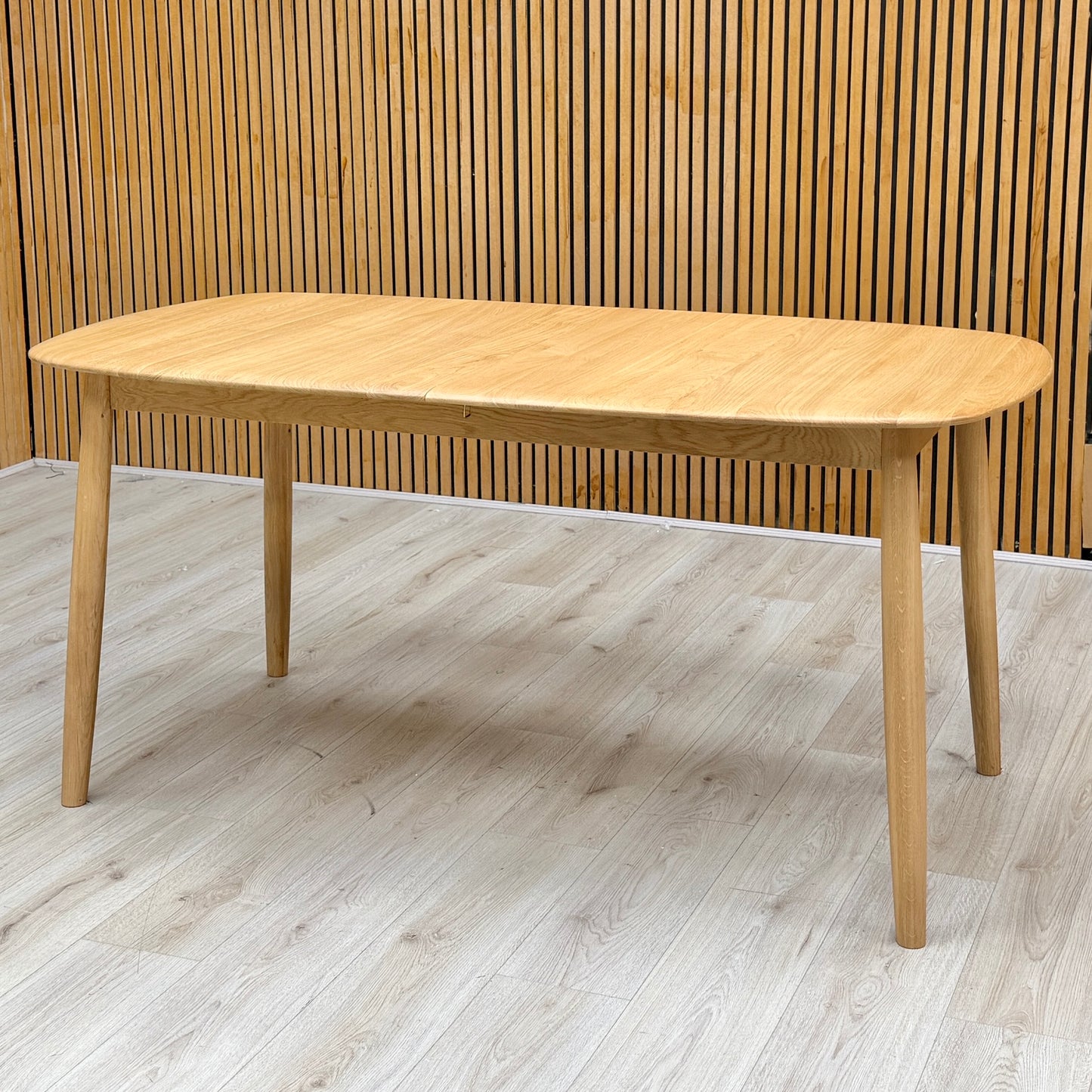 'Stockholm' Light Oak Solid Oak 160cm Extending Dining Table with Upholstered Dining Chairs - Set of 4