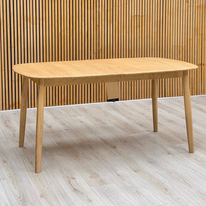 'Stockholm’ Light Oak Solid Oak 160cm Extending Dining Table