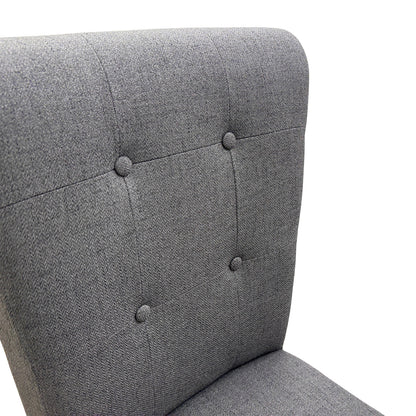 ‘Augusta’ Anthracite Fabric Roll Back Upholstered Dining Chairs - Set of 4