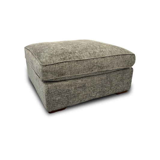 ‘Emilia' Grey Chenille Fabric Large Footstool