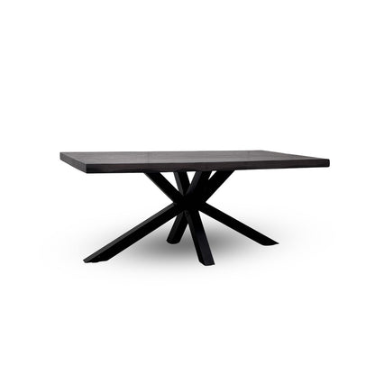 Bodahl ‘Njord’ 02 Smoked Raw Edge Dining Table with Metal Star Base 180cm
