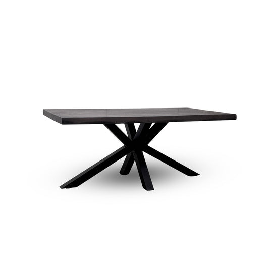 Bodahl ‘Njord’ 02 Smoked Raw Edge Dining Table with Metal Star Base 180cm
