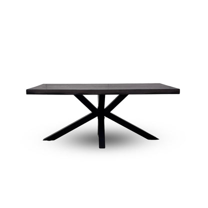 Bodahl ‘Njord’ 02 Smoked Raw Edge Dining Table with Metal Star Base 180cm