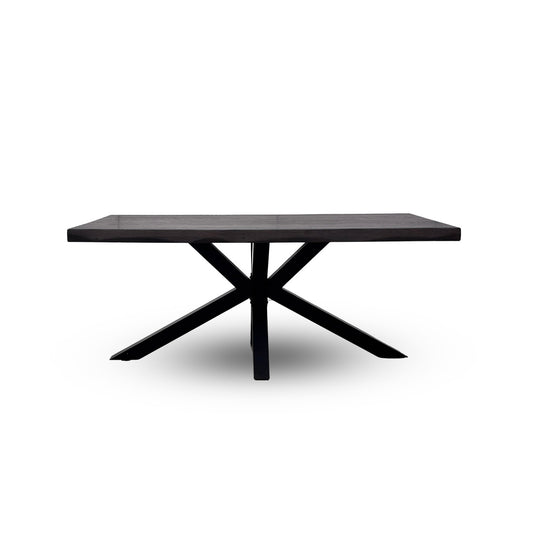 Bodahl ‘Njord’ 02 Smoked Raw Edge Dining Table with Metal Star Base 180cm