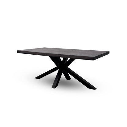 Bodahl ‘Njord’ 02 Smoked Raw Edge Dining Table with Metal Star Base 180cm