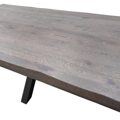 Bodahl ‘Njord’ 02 Smoked Raw Edge Dining Table with Metal Star Base 180cm