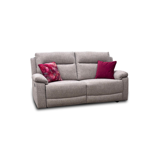 'Georgia' Natural Fabric 3 Seater Manual Recliner Sofa