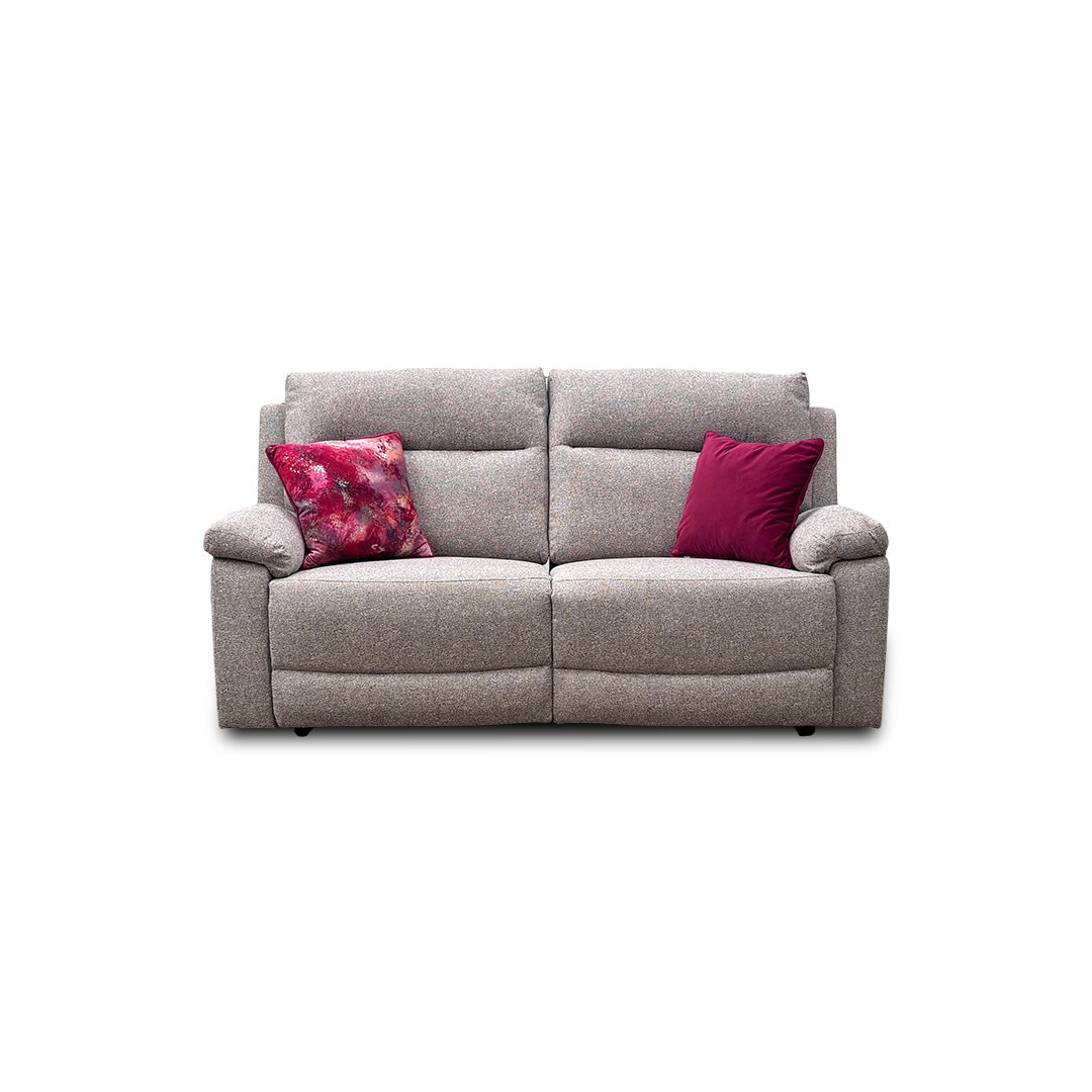 'Georgia' Natural Fabric 3 Seater Manual Recliner Sofa