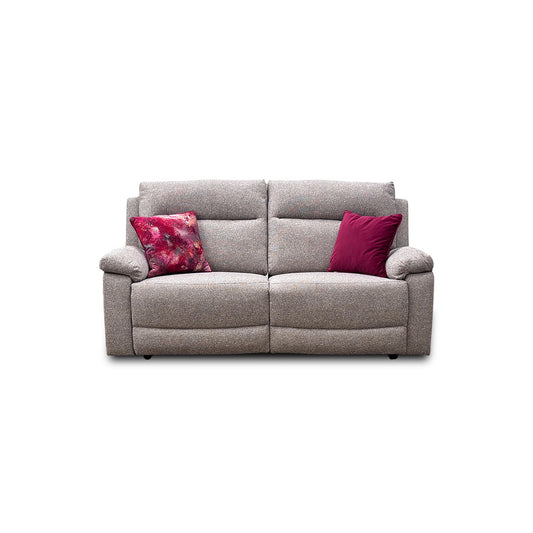 'Georgia' Natural Fabric 3 Seater Manual Recliner Sofa