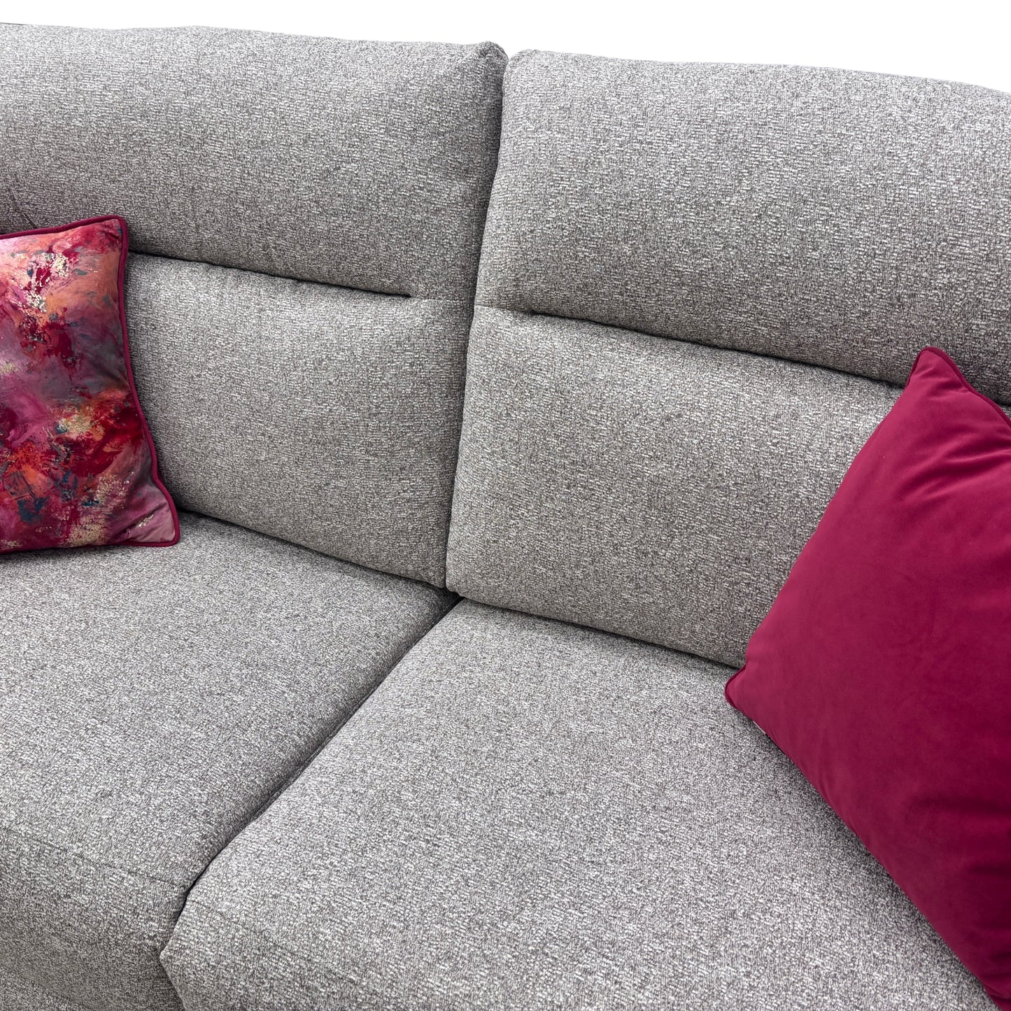'Georgia' Natural Fabric 3 Seater Manual Recliner Sofa