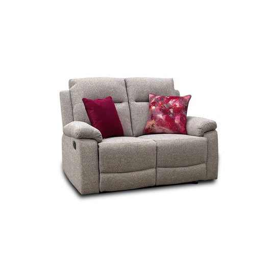 'Georgia' Natural Fabric 2 Seater Manual Recliner Sofa