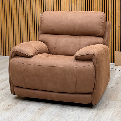 ‘Rocco’ Bfa-Blj-R05 Hazelnut Brown Fabric Power Recliner Rocker Armchair with Power Headrest – view 3