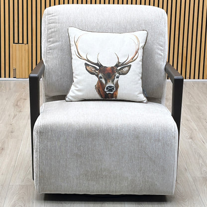 ‘Aphrodite’ California Cobblestone Grey Dw Fabric Accent Swivel Chair