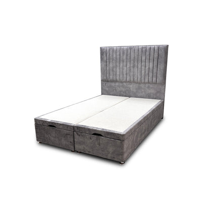 Sleep Story Lace Dolphin Floor Standing Headboard with End Lift Ottoman - Double