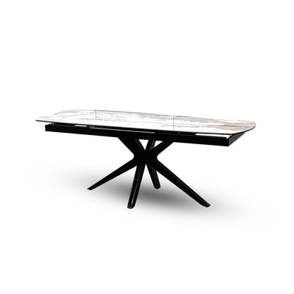 ‘Jose’ Calcutta Marble Pop-up Extending Dining Table 260cm
