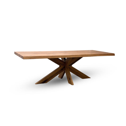Bodahl ‘Njord’ 01 Oiled Raw Edge Dining Table with Wood Star Base 240cm
