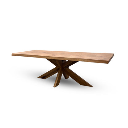 Bodahl ‘Njord’ 01 Oiled Raw Edge Dining Table with Wood Star Base 240cm