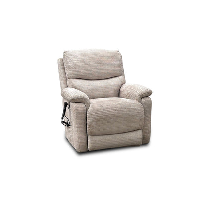 'Evelyn' Nickel Plain Fabric Lift & Rise Power Recliner Armchair