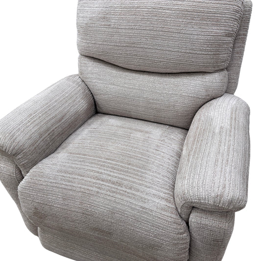 'Evelyn' Nickel Plain Fabric Lift & Rise Power Recliner Armchair