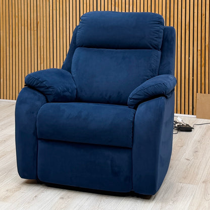 G Plan 'Kingsbury' Navy Blue Velvet Fabric Power Recliner Chairs with Power Headrest and Power Lumbar - Set of 2 – view 3