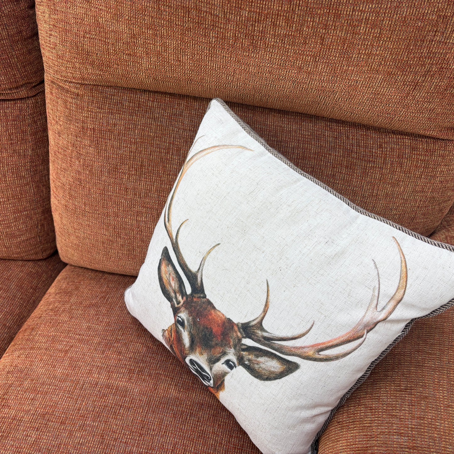 'Toledo' Pumpkin Fabric 2 Seater Power Recliner Sofa with Head Tilt & Lumbar
