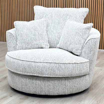 ‘Legend’ Gabriel Snow Grey Classic Back Swivel Chair