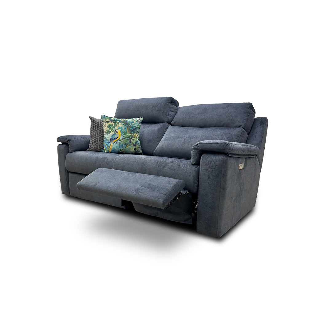 G Plan 'Thornbury' Prama Midnight Fabric 3 Seater Power Recliner Sofa with Power Headrests and Power Lumbar