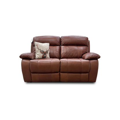 World of Leather 'Moreno' Sk-297e Cumin Leather Power Recliner 2 Seater Sofa