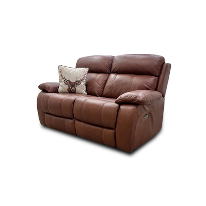 World of Leather 'Moreno' Sk-297e Cumin Leather Power Recliner 2 Seater Sofa