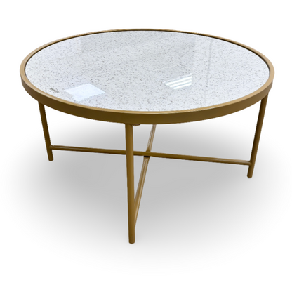 ‘Cora’ Terrazzo Coloured Coffee Table with Gold Legs