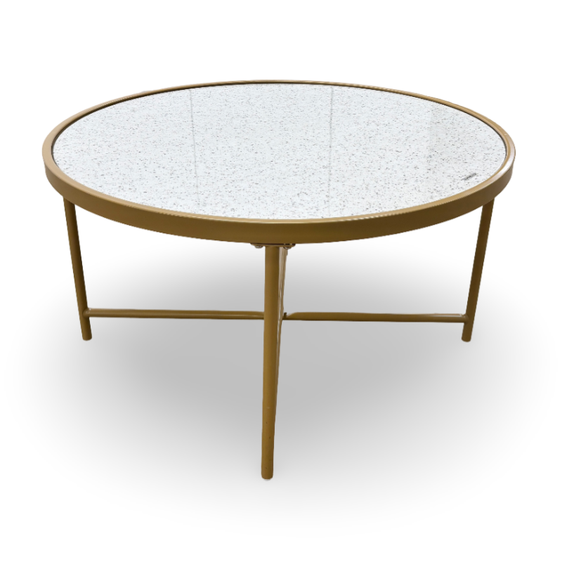 ‘Cora’ Terrazzo Coloured Coffee Table with Gold Legs