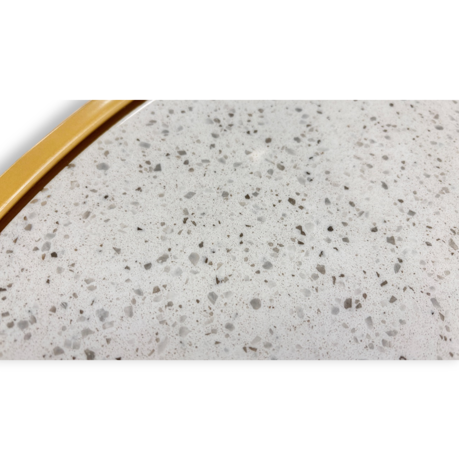 ‘Cora’ Terrazzo Coloured Coffee Table with Gold Legs