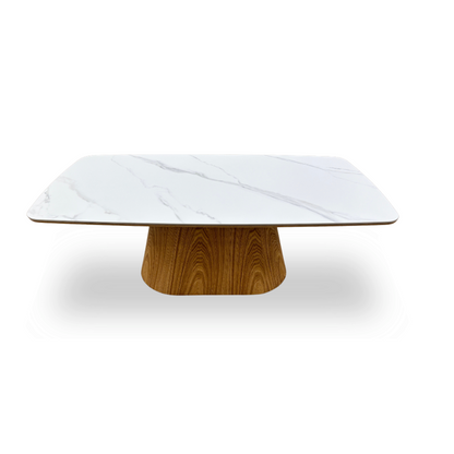 'Indy' Marble Pattern Ceramic Top Sand Coffee Table