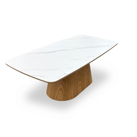 'Indy' Marble Pattern Ceramic Top Sand Coffee Table