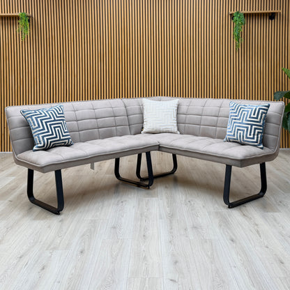 ‘Luno' Taupe Faux Leather Right Hand Facing Corner Dining Bench