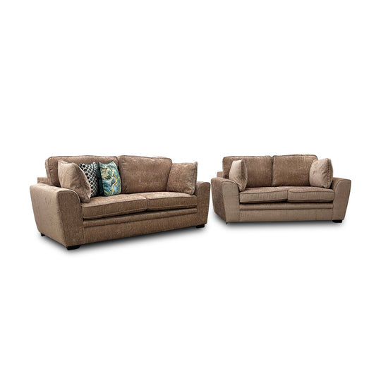 'Chalfont' Mink Fabric 3 + 2 Seater Sofa Set