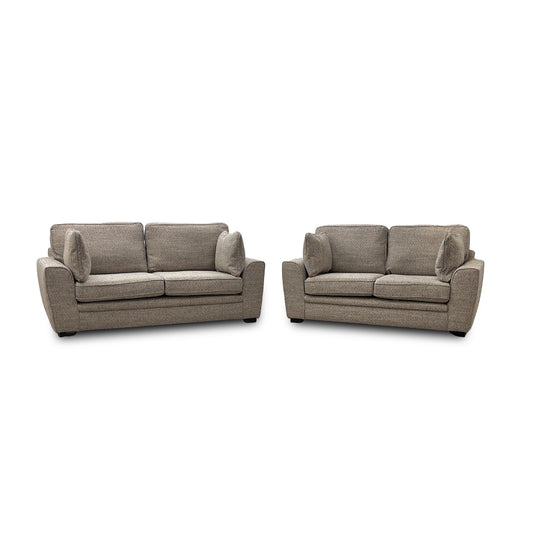 'Chalfont' Stone Woven Fabric 3 + 2 Seater Sofa Set