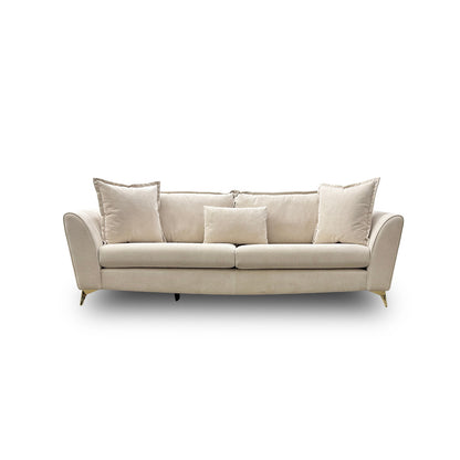'Luella' Soft Sherpa Natural Mix Oslo Cream Grande Sofa