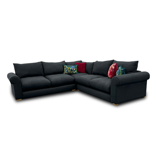 ‘Hugh’ Navy Calix Boucle 2 Corner 2 Sofa