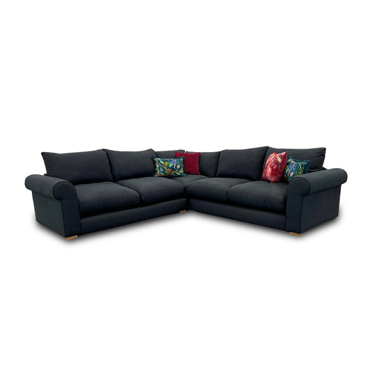 ‘Hugh’ Navy Calix Boucle 2 Corner 2 Sofa