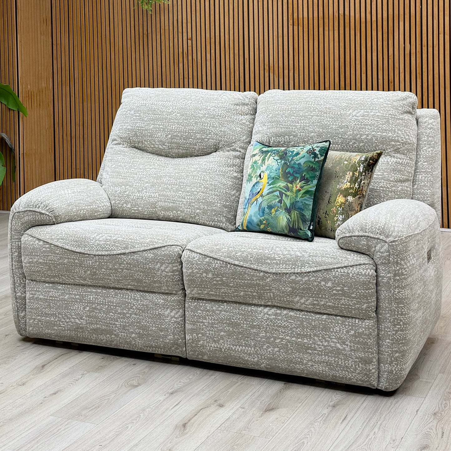 G Plan ‘Amesbury’ A049 Maddox Olive Fabric 2 Seater Power Recliner Sofa