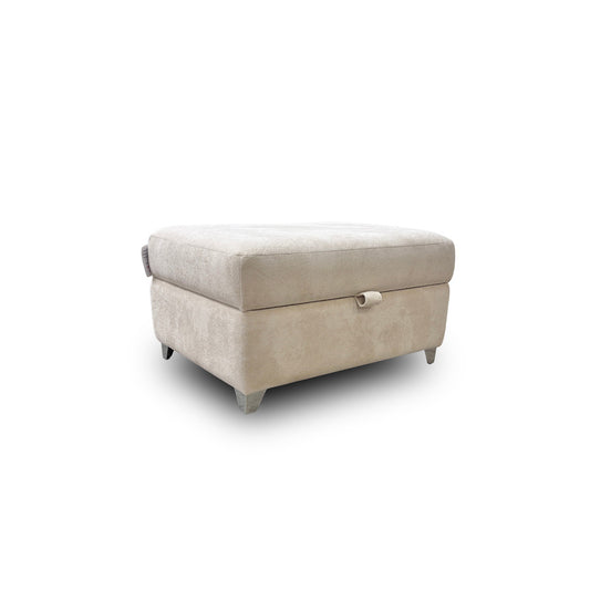 'Luella' Soft Sherpa Natural Mix Oslo Cream Large Storage Footstool