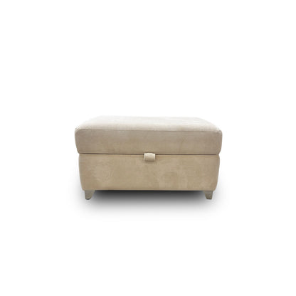 'Luella' Soft Sherpa Natural Mix Oslo Cream Large Storage Footstool