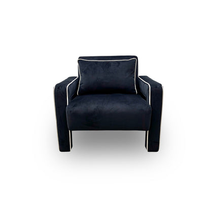 'Demure' Black Demure Velvet Accent Chair