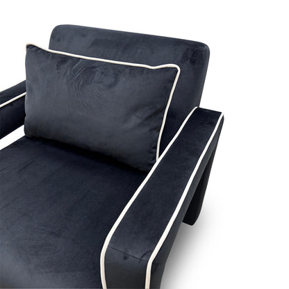 'Demure' Black Demure Velvet Accent Chair