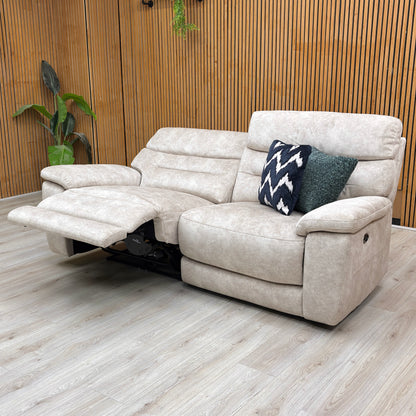 Lifestyle shot of the Nimbus cream velvet sofa in a modern living space, showcasing its inviting aesthetic and spacious seating.