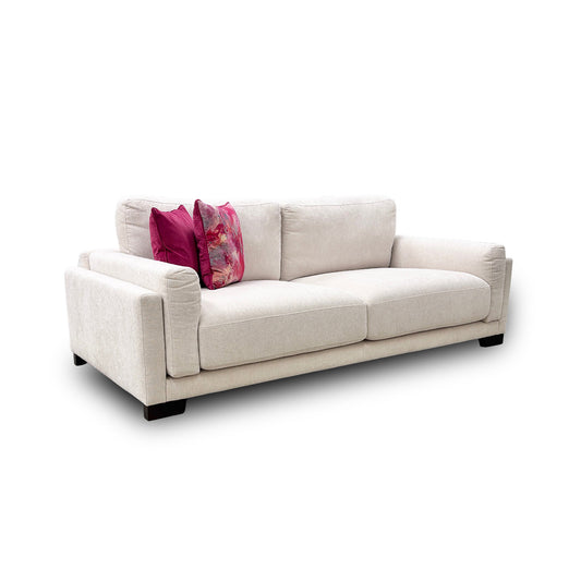 'Balboa' Cream Balboa Chenille Fabric 4 Seater Sofa